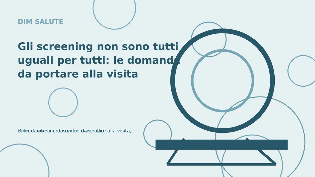 Blocco note con domande da portare alla visita, calendario e icone sanitarie astratte.