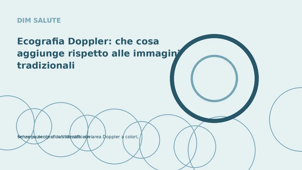 Schermo ecografico stilizzato con area Doppler a colori, senza paziente o dati identificativi.